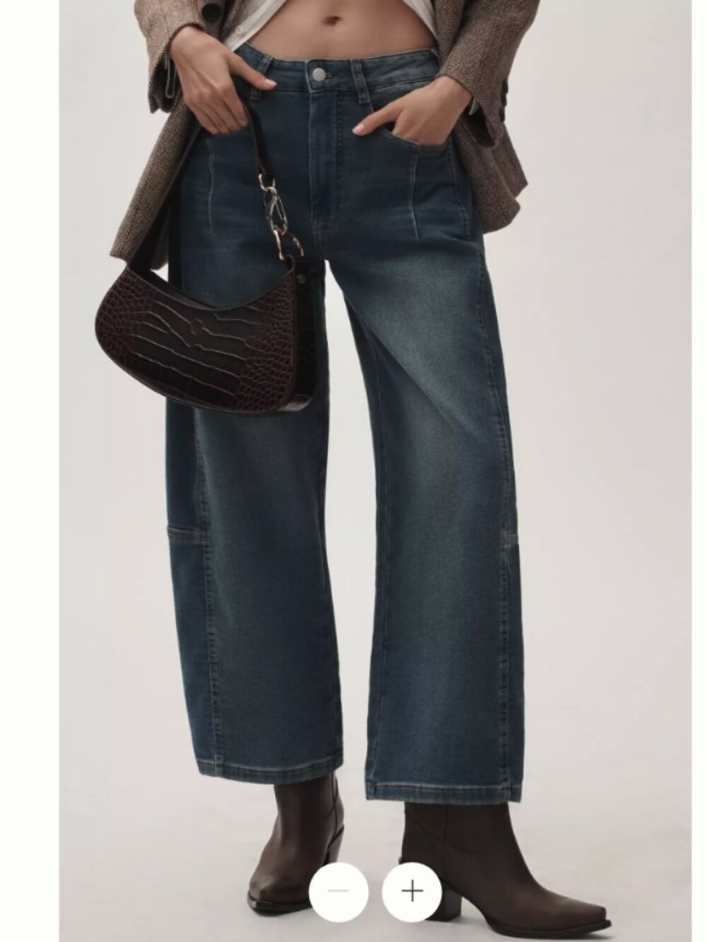 Anthropologie Pilcro Kenna Barrel Jeans, Denim Knit, size 24, NWT